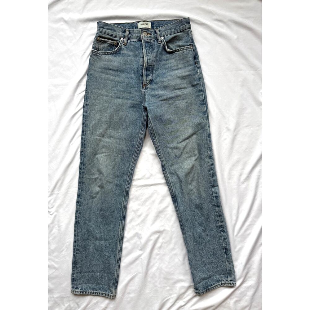 Agolde 90's Pinch Waist High Rise Straight Denim Jeans, Medium Blue, 25